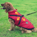 Dog Jacket Waterproof & Sherpa-Fleece Lined Built-In Harness