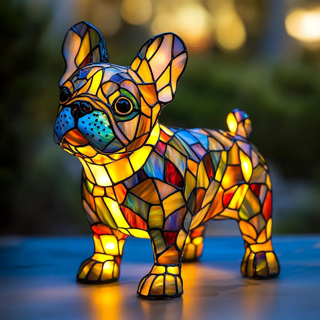 Dog Lamp Handmade LED Warm Light USB & Battery