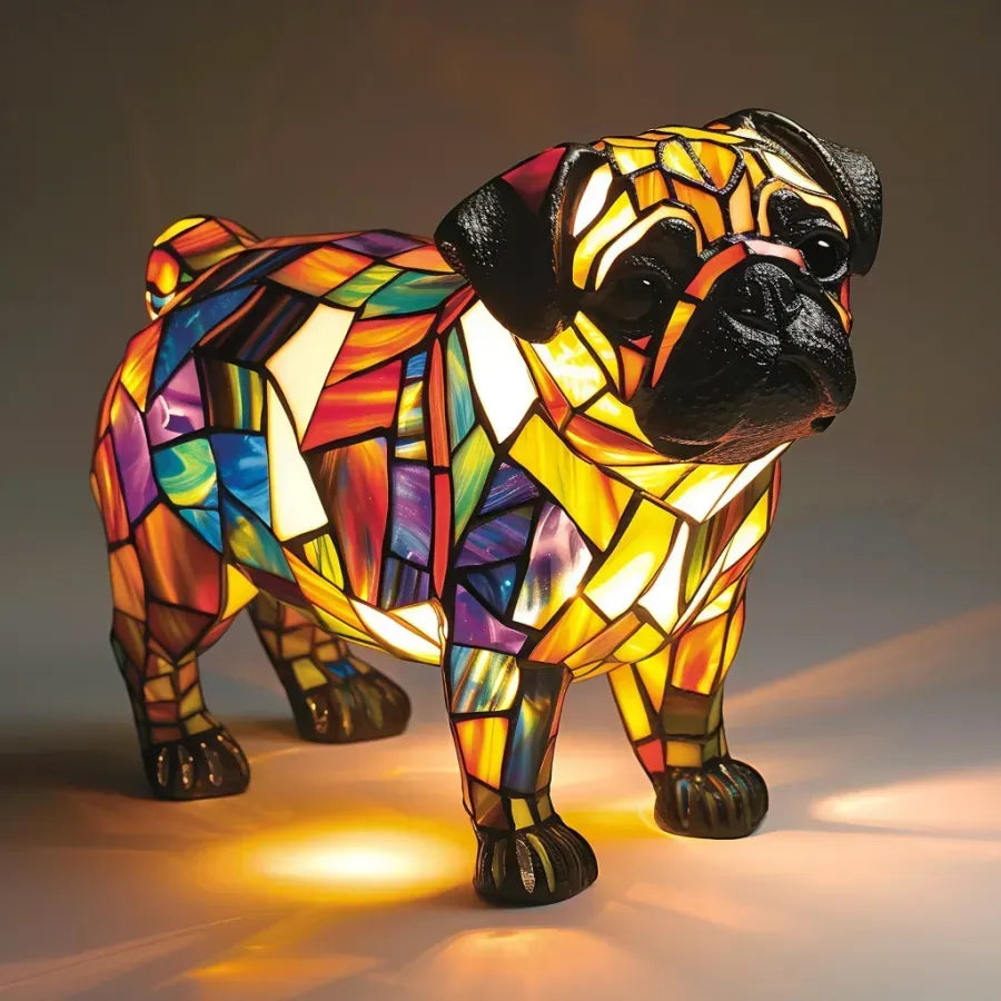Dog Lamp Handmade LED Warm Light USB & Battery