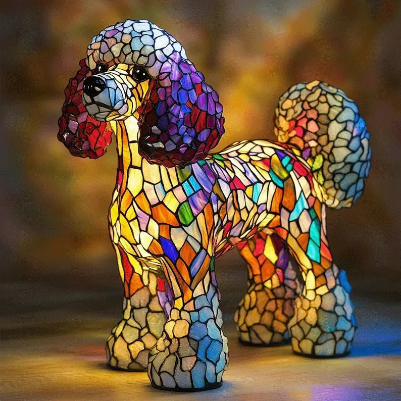 Dog Lamp Handmade LED Warm Light USB & Battery