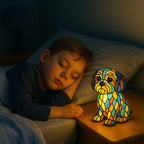 Dog Lamp Handmade LED Warm Light USB & Battery