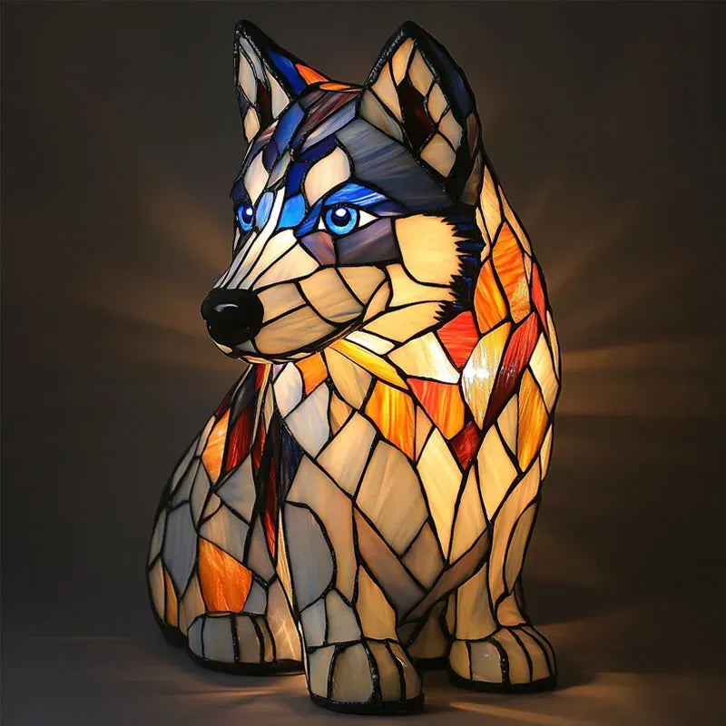 Dog Lamp Handmade LED Warm Light USB & Battery