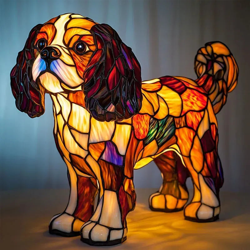 Dog Lamp Handmade LED Warm Light USB & Battery