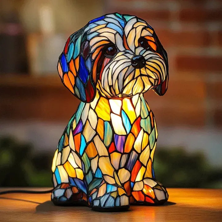 Dog Lamp Handmade LED Warm Light USB & Battery