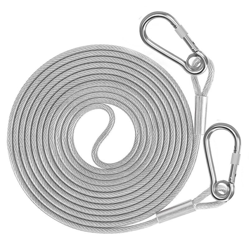 Dog Leash Chew-Proof Steel Core & Carabiner Hooks