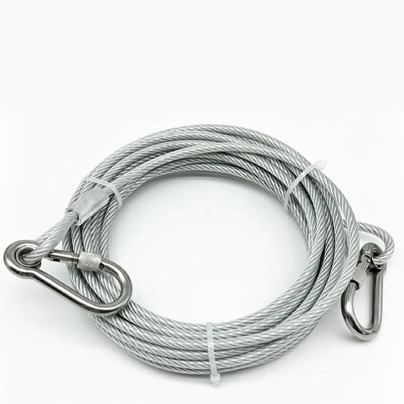 Dog Leash Chew-Proof Steel Core & Carabiner Hooks