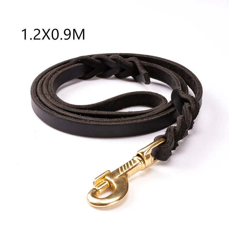 Dog Leash First Layer Leather For Large Dogs