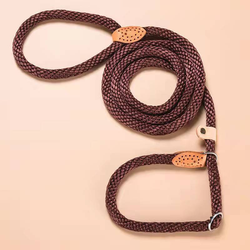 Dog Leash Integrated Training Collar Hemp Rope