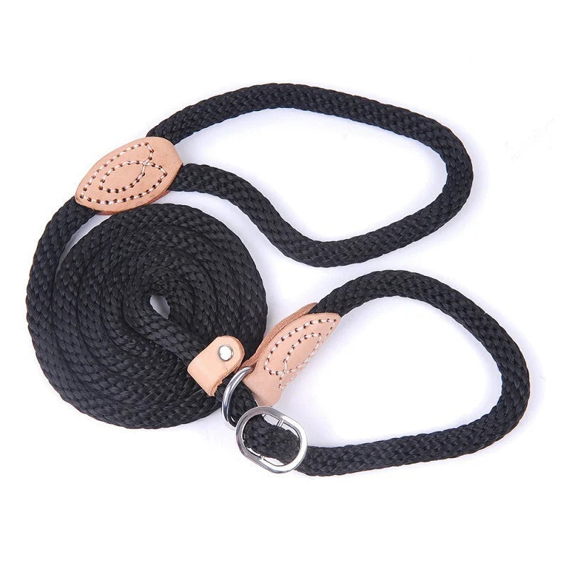 Dog Leash Integrated Training Collar Hemp Rope