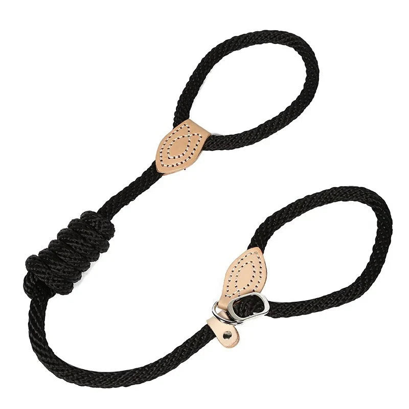 Dog Leash Integrated Training Collar Hemp Rope