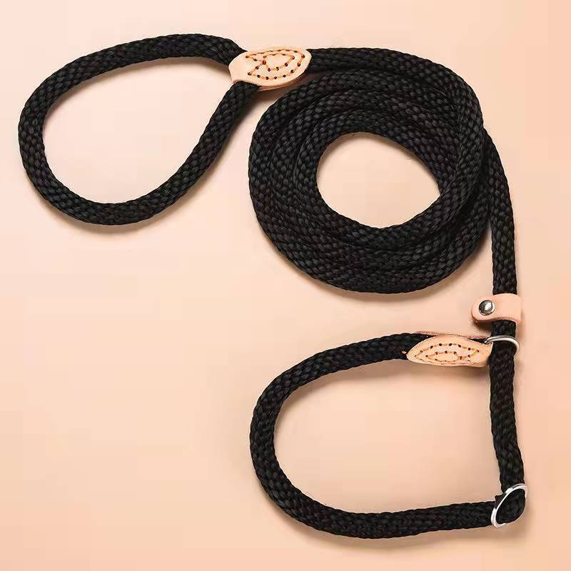 Dog Leash Integrated Training Collar Hemp Rope