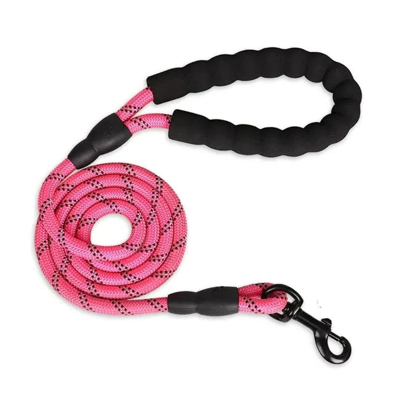 Dog Leash Reflective Nylon Double Rope Padded Handle
