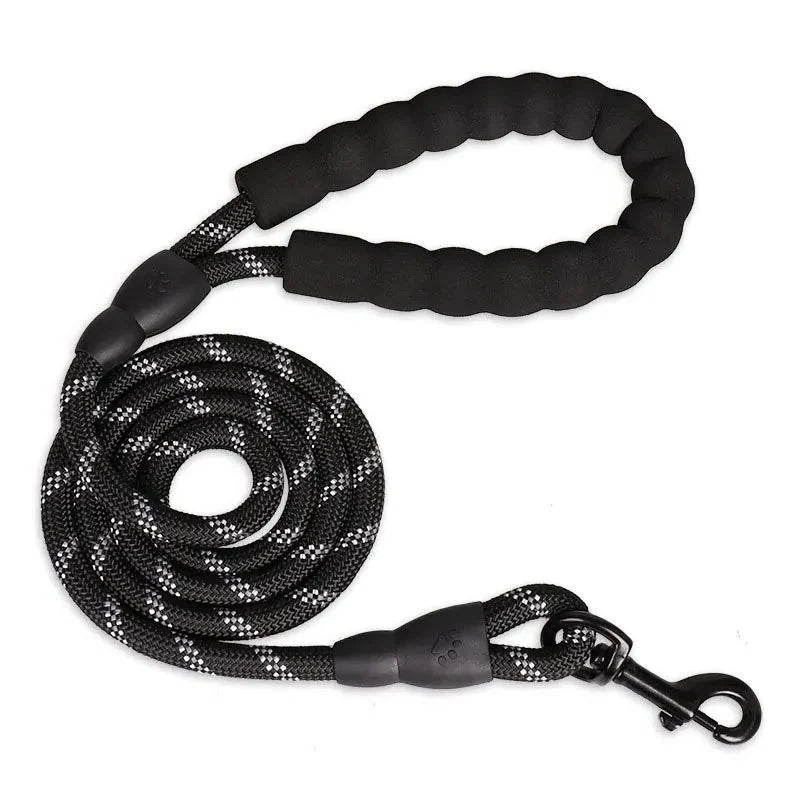 Dog Leash Reflective Nylon Double Rope Padded Handle