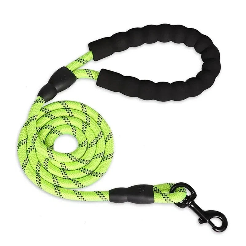 Dog Leash Reflective Nylon Double Rope Padded Handle