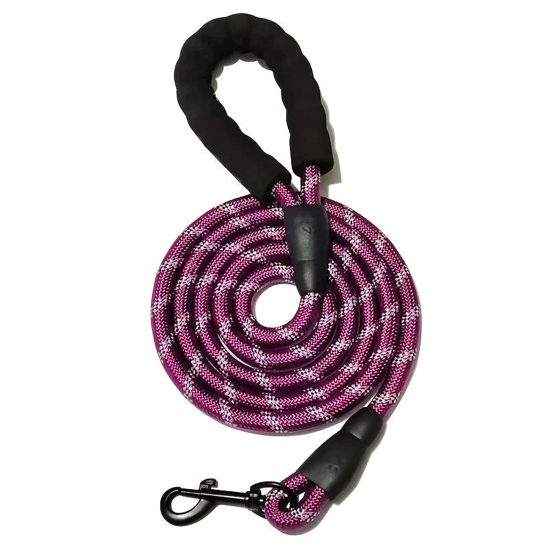 Dog Leash Reflective Nylon Double Rope Padded Handle