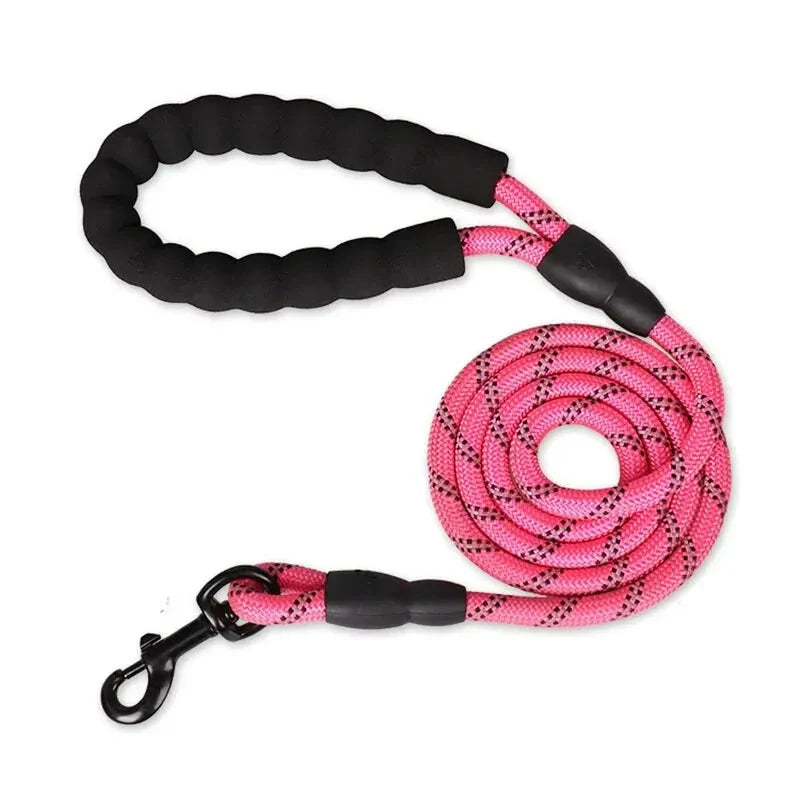 Dog Leash Reflective Nylon Double Rope Padded Handle