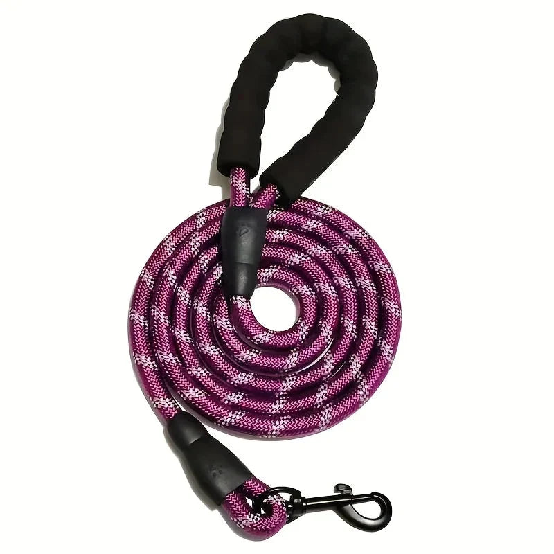 Dog Leash Reflective Nylon Double Rope Padded Handle