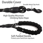 Dog Leash Reflective Nylon Double Rope Padded Handle
