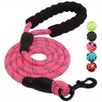 Dog Leash Reflective Stitching Ergonomic Handle & Durable Nylon