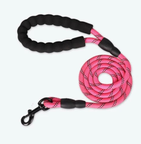 Dog Leash Reflective Stitching Ergonomic Handle & Durable Nylon