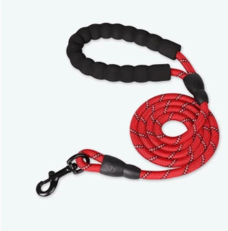 Dog Leash Reflective Stitching Ergonomic Handle & Durable Nylon