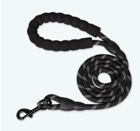 Dog Leash Reflective Stitching Ergonomic Handle & Durable Nylon