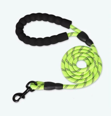 Dog Leash Reflective Stitching Ergonomic Handle & Durable Nylon
