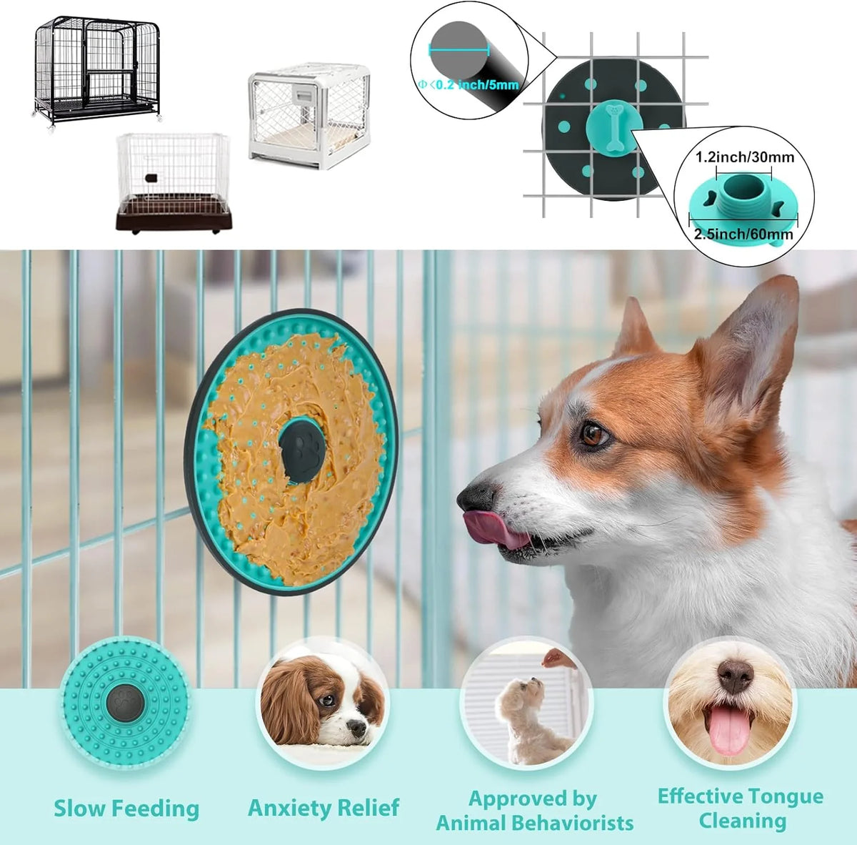 Dog Lick Mat Slow-Feed Textured Pet-Safe Dishwasher-Safe