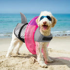 Dog Life Jacket Shark Pattern Ergonomic Adjustable Fit