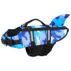 Dog Life Jacket Shark Pattern Ergonomic Adjustable Fit