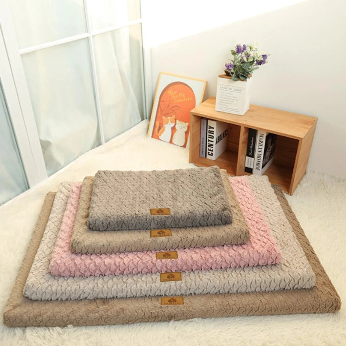 Dog Mat Thick Cushioned Machine-Washable Travel-Ready