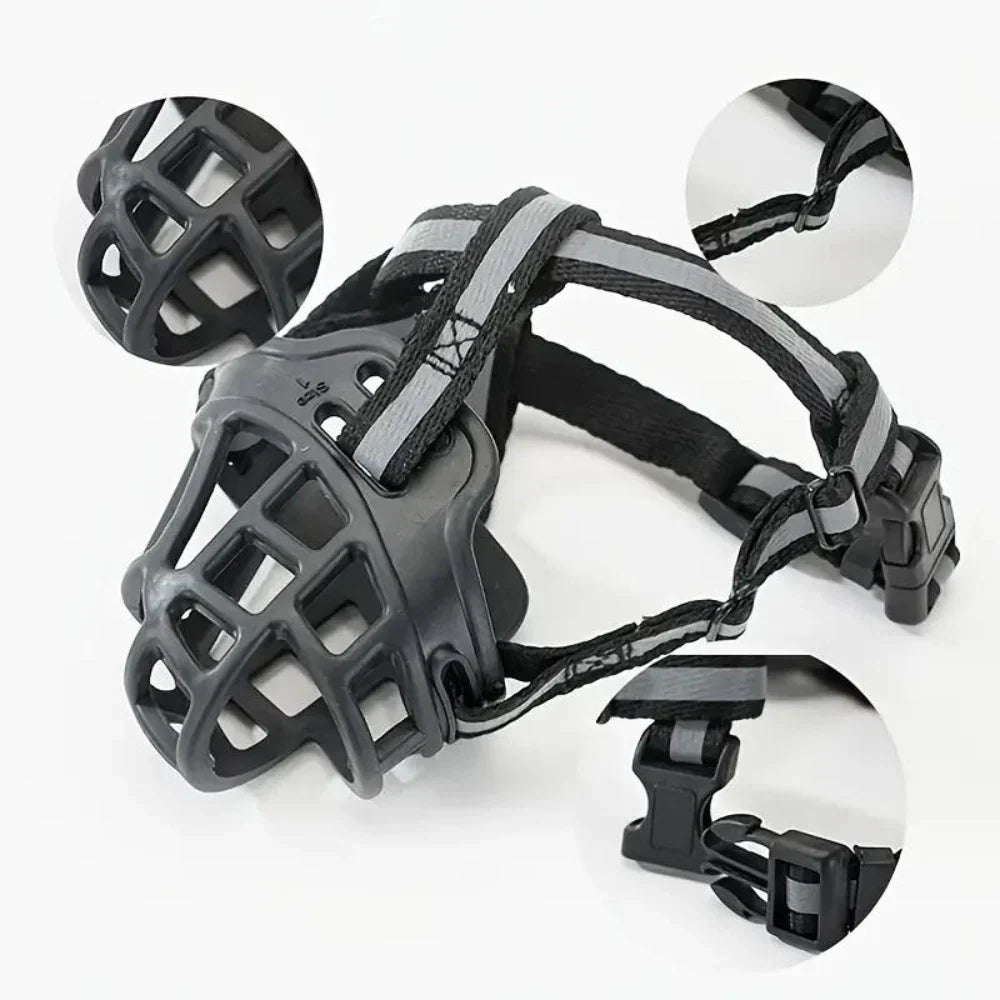Dog Muzzle Breathable Mesh Adjustable Fit & Soft Edges