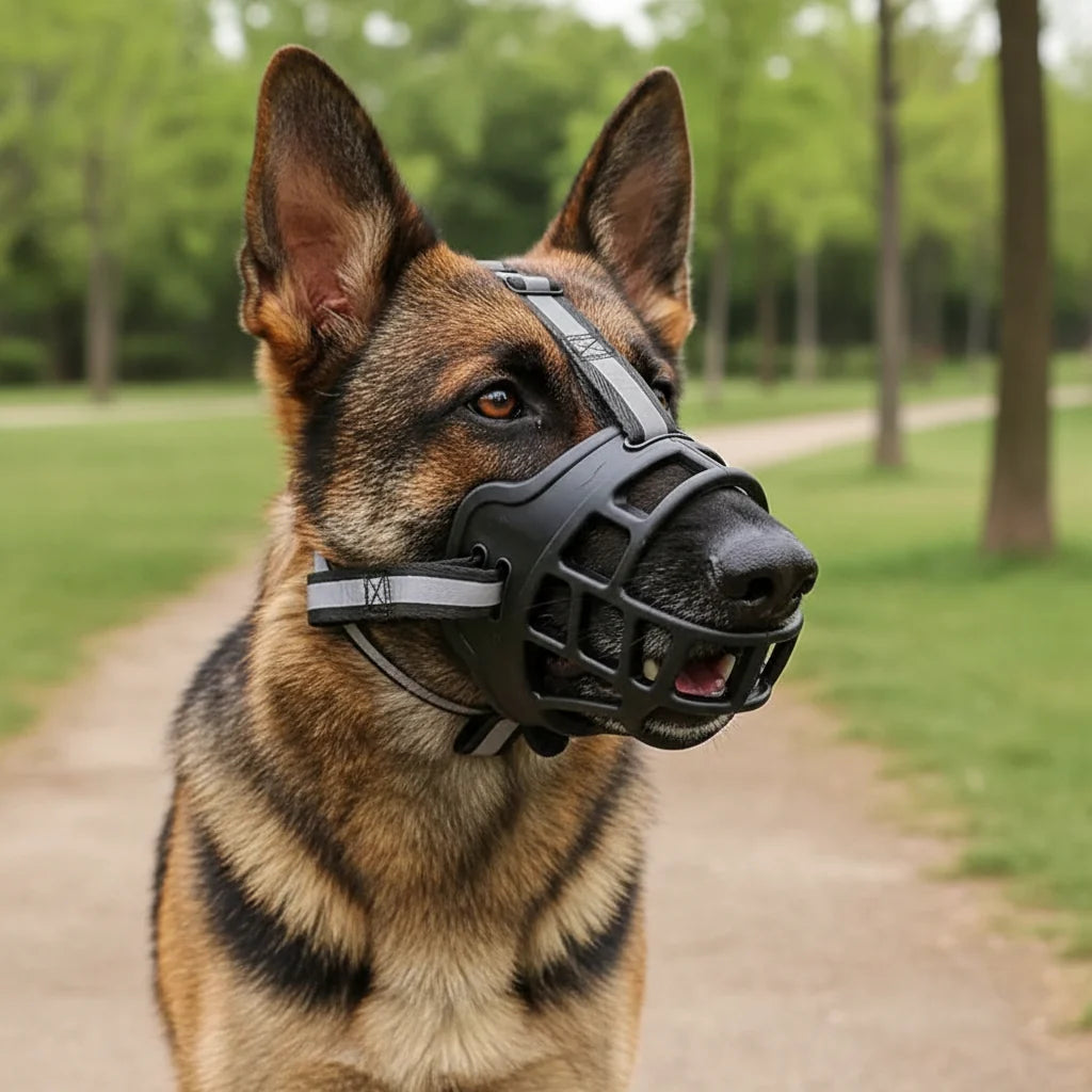 Dog Muzzle Breathable Mesh Adjustable Fit & Soft Edges