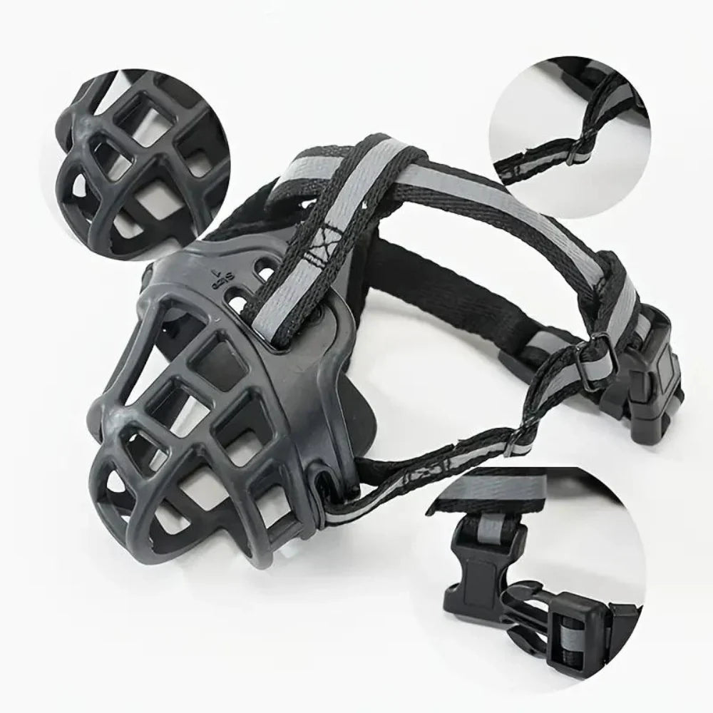 Dog Muzzle Breathable Mesh Adjustable Straps & Six Sizes