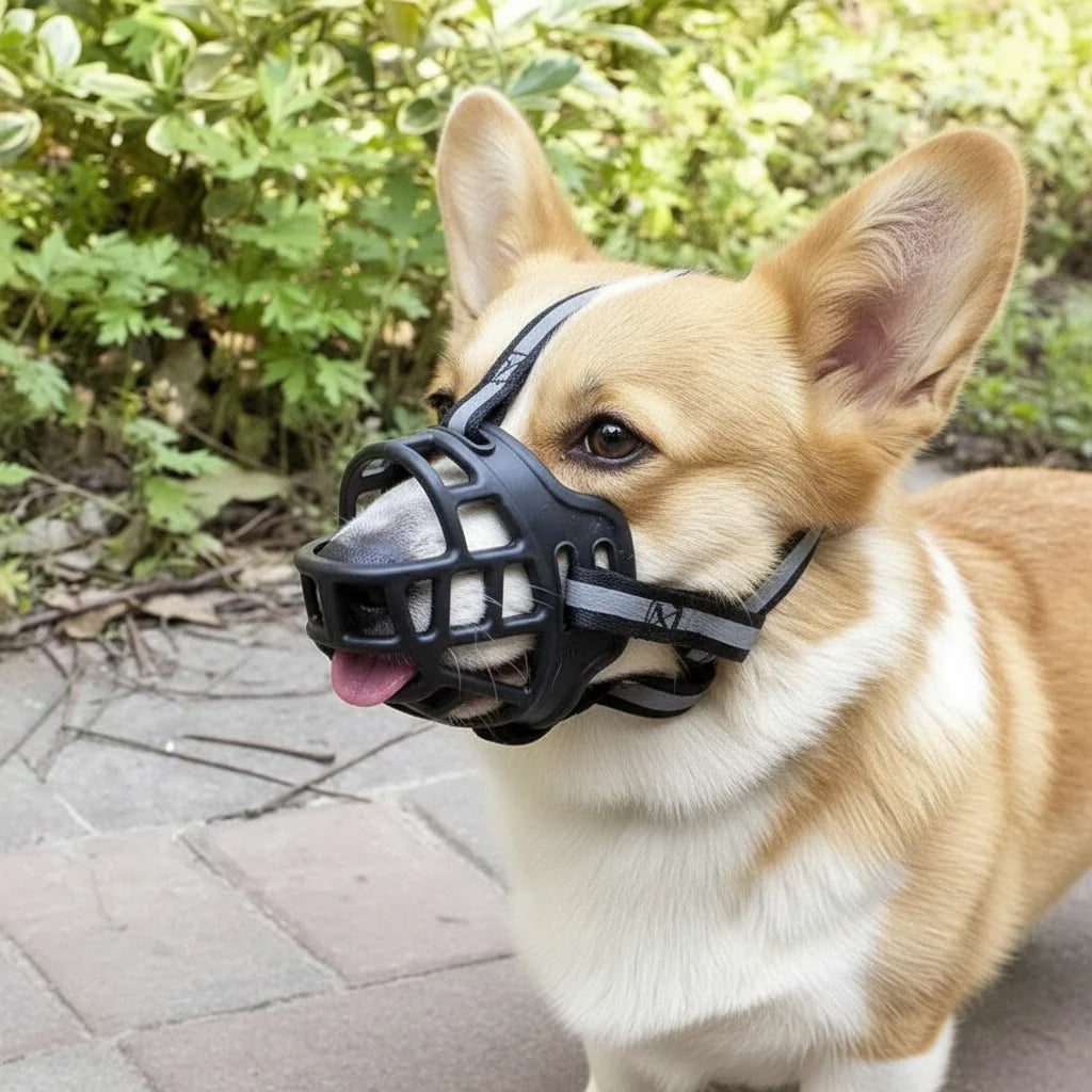 Dog Muzzle Breathable Mesh Adjustable Straps & Six Sizes