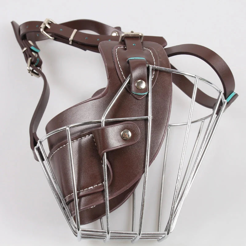 Dog Muzzle Durable Leather Humane Adjustable Fit