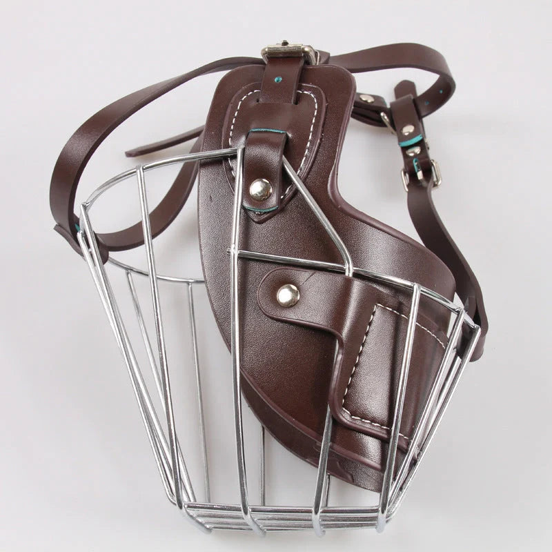 Dog Muzzle Durable Leather Humane Adjustable Fit