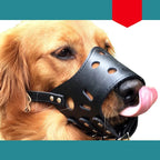 Dog Muzzle Leather Breathable Adjustable Straps
