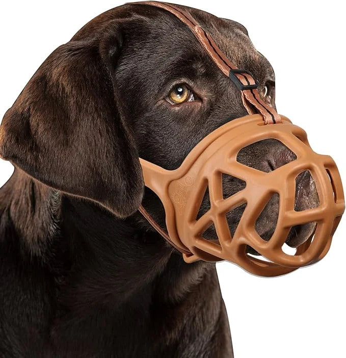 Dog Muzzle Open Basket Adjustable Straps