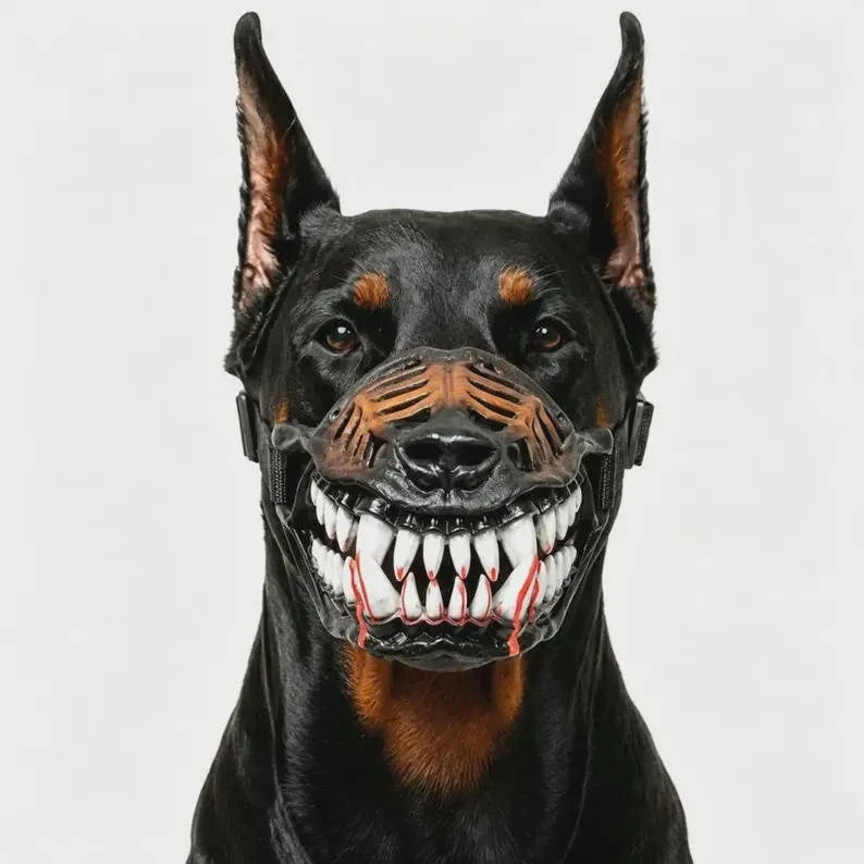 Dog Muzzle Open-Frame Silicone Monster Teeth