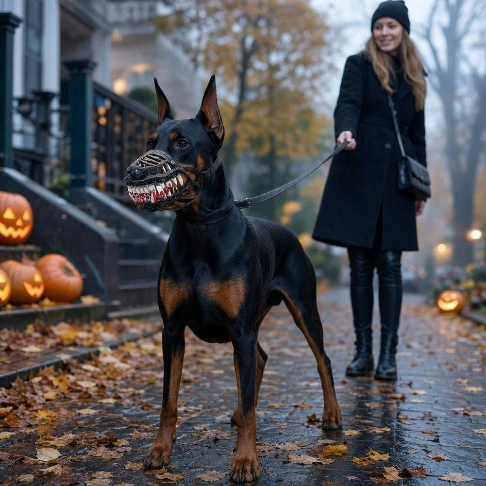 Dog Muzzle Open-Frame Silicone Monster Teeth
