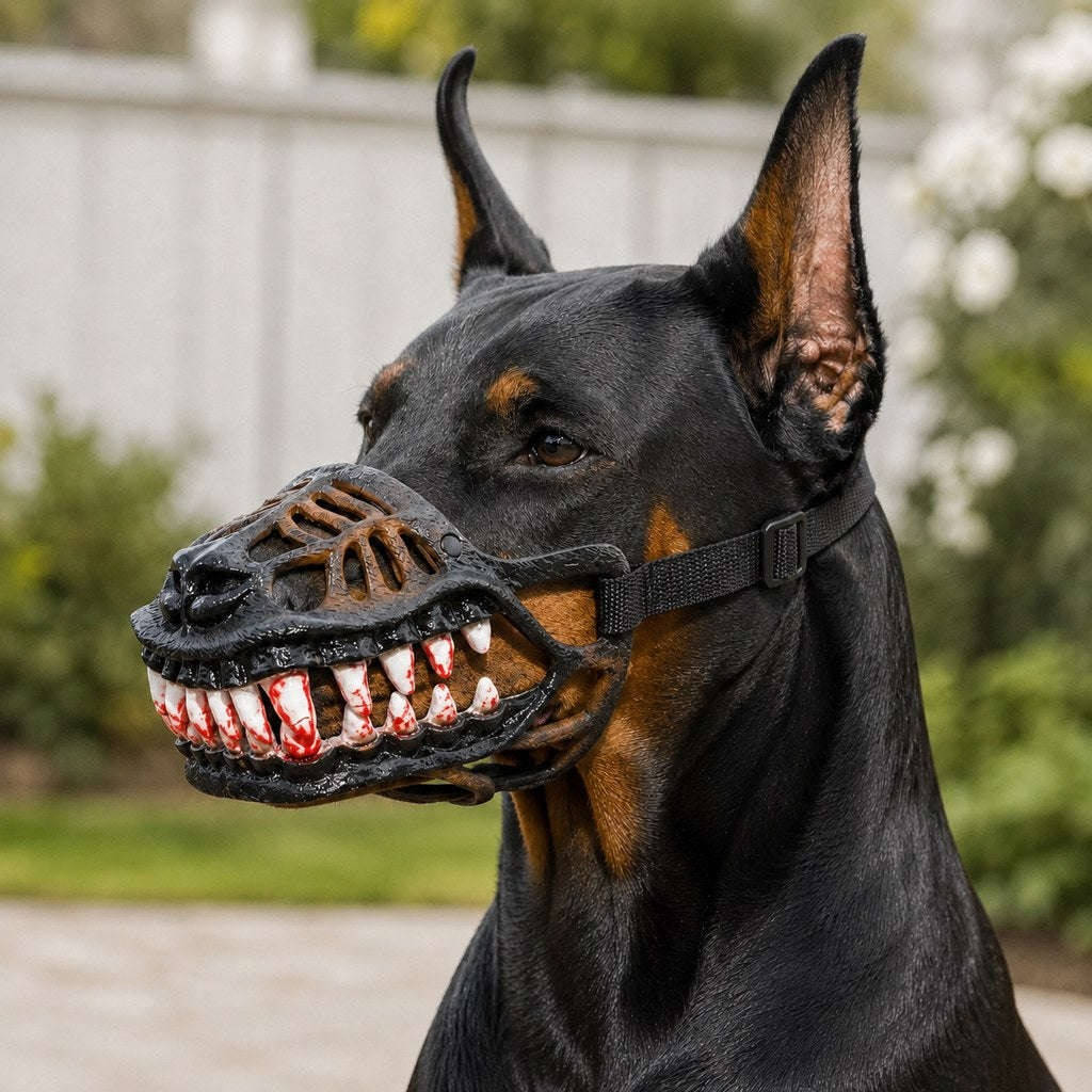 Dog Muzzle Open-Frame Silicone Monster Teeth