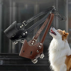 Dog Muzzle Soft Leather Breathable Vent Holes Adjustable Straps