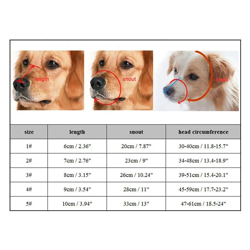 Dog Muzzle Soft Silicone Breathable Adjustable Straps