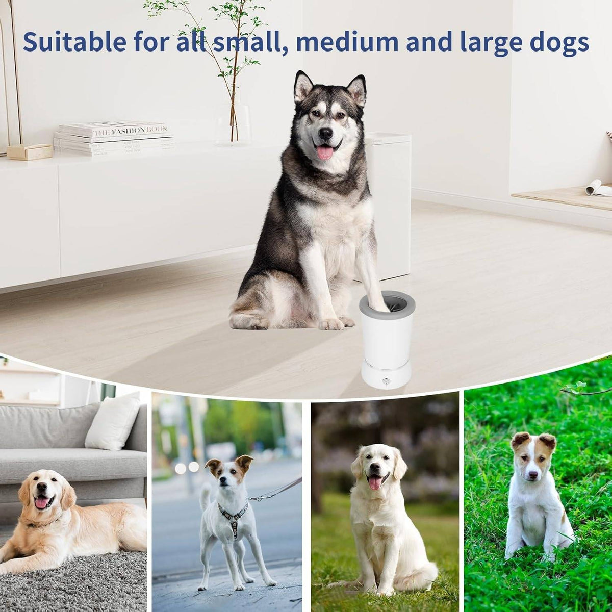Dog Paw Cleaner Rotating Food Grade Silicone Bristles Rechargeable