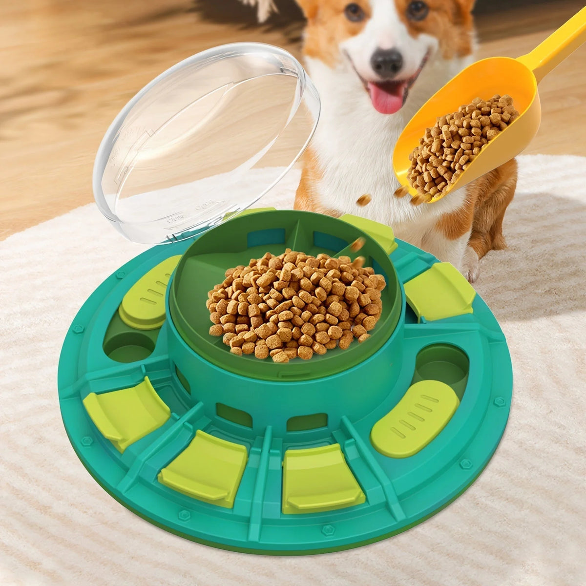 Dog Puzzle Feeder Treat-Dispensing & Slow-Feeder