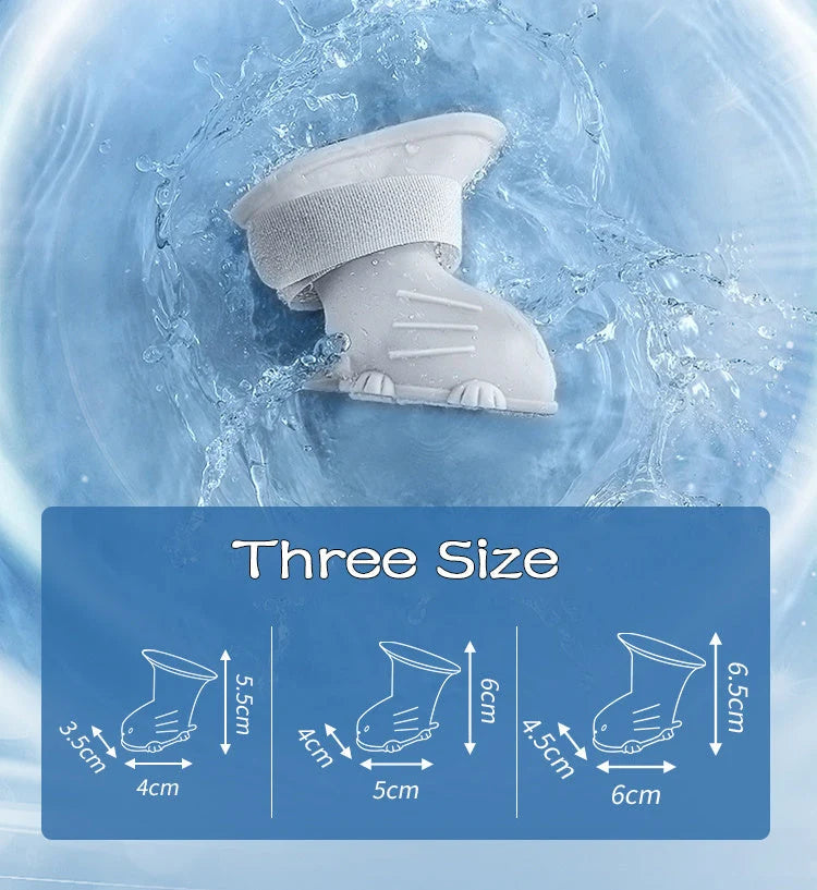 Dog Rain Boots Silicone Waterproof Anti-Slip Tape Closure