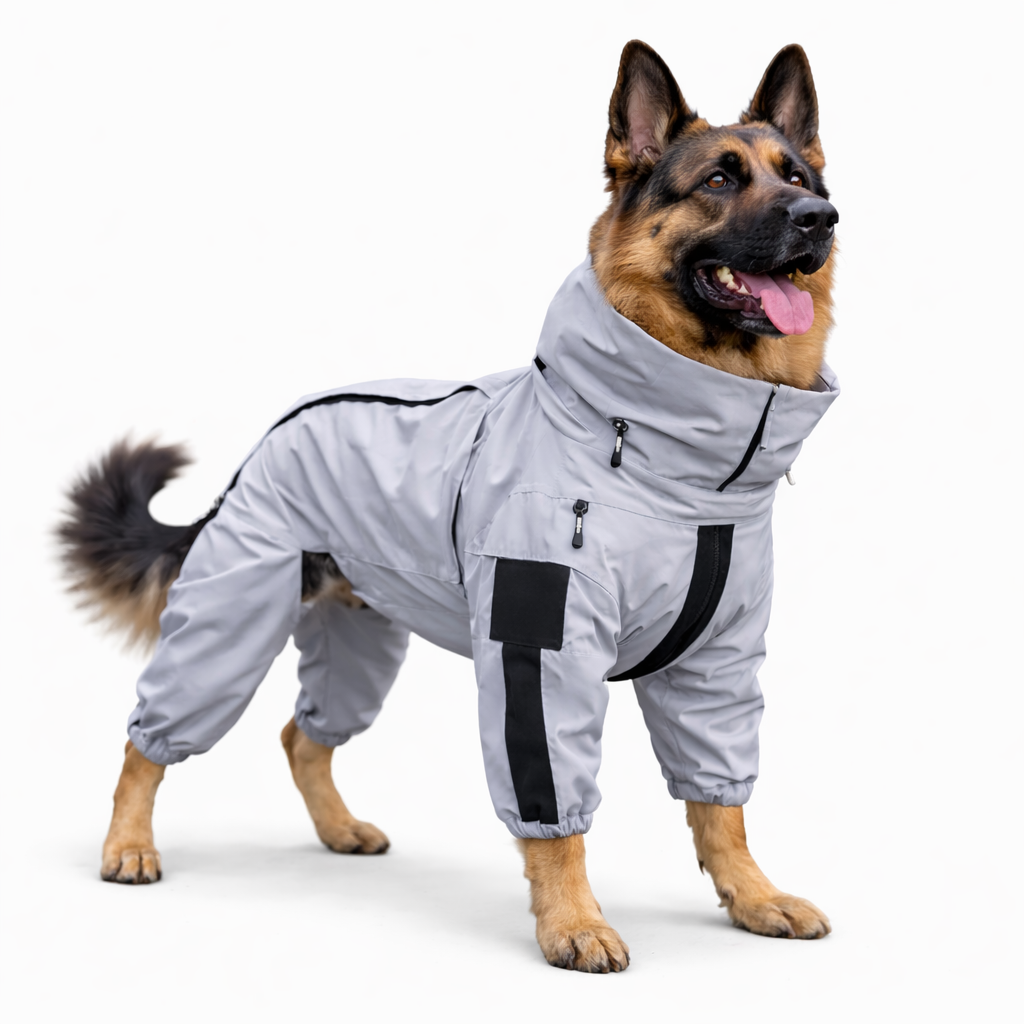 Dog Rain Coat Reflective Waterproof Breathable Lining