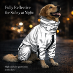 Dog Rain Coat Waterproof & Reflective Breathable Lightweight
