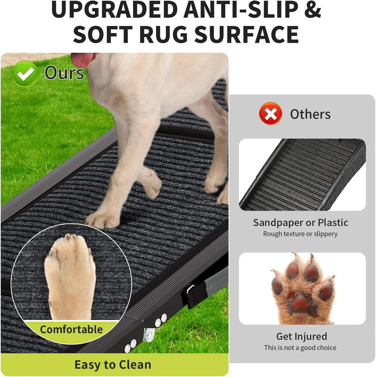 Dog Ramp Folding Aluminum Extra-Wide Non-Slip 250 Lb Capacity
